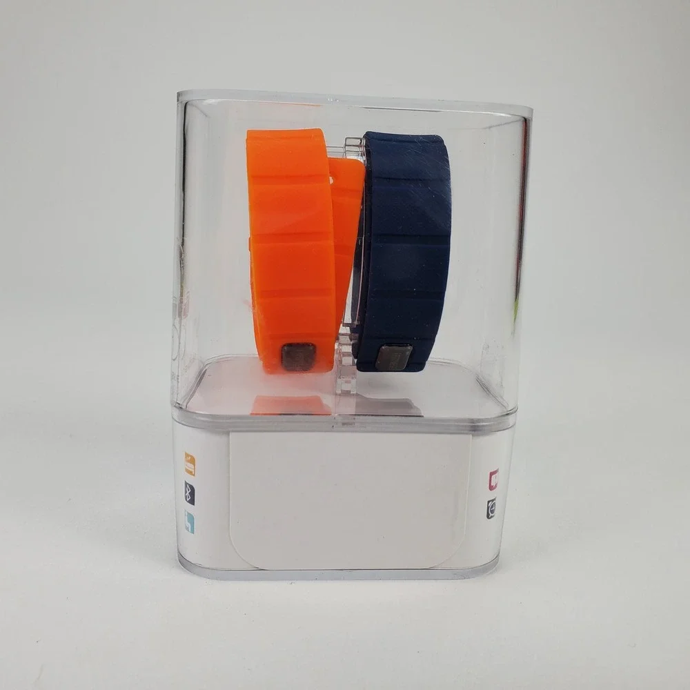 iFitness Activity Tracker Navy Blue with Orange Interchangeable Band IFT5419BK